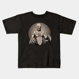 Creature from the Black Lagoon Portrait (Sepia) Kids T-Shirt